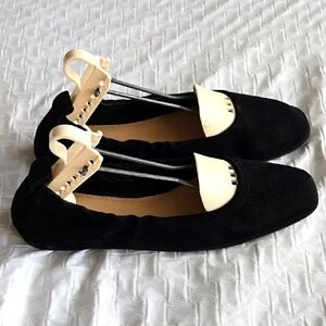 H&M Leather Elegant Black  Women's Ballerina Ballet Flats